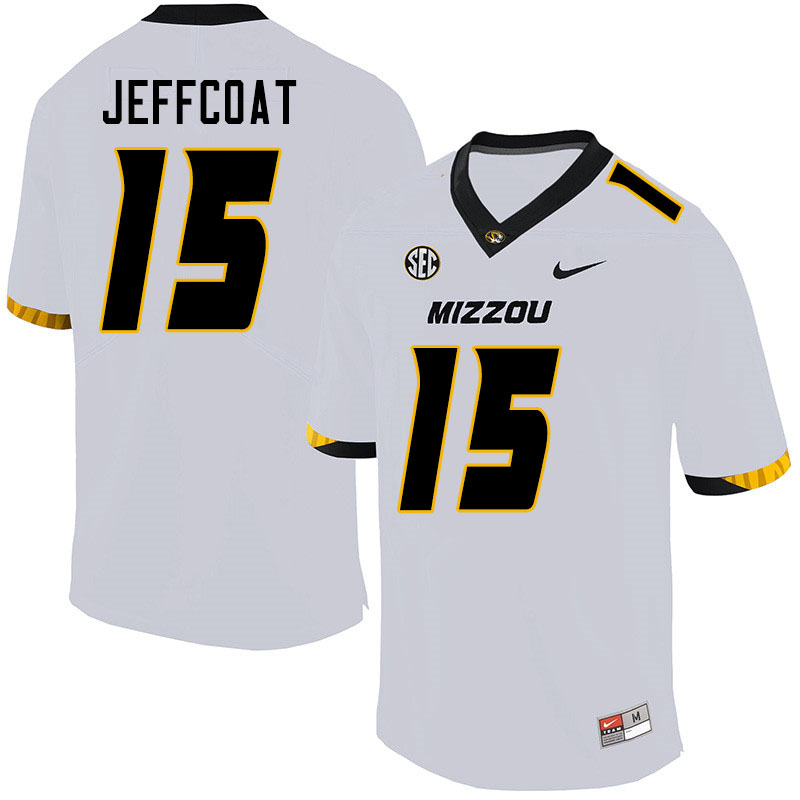 Men #15 Trajan Jeffcoat Missouri Tigers College Football Jerseys Sale-White